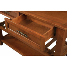 Load image into Gallery viewer, Console Sofa Table with 2 Storage Drawers and 2 Tiers Shelves, Mid-Century Style 42&quot; Solid Wood Buffet Sideboard for Living Room Furniture Kitchen Dining Room Entryway Hallway, Brown
