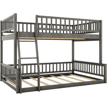 Carregar imagem no visualizador da galeria, Full XL over Queen Bunk Bed with Ladder and Guardrails, Gray

