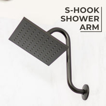 Carregar imagem no visualizador da galeria, 10.5 in. S-Shaped Stainless Steel Shower Head Extension Arm (Black Finish)
