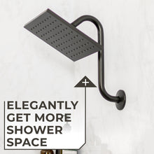 Carregar imagem no visualizador da galeria, 10.5 in. S-Shaped Stainless Steel Shower Head Extension Arm (Black Finish)
