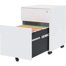 Load image into Gallery viewer, 2 Drawer Mobile File Cabinet with Lock Steel File Cabinet for Legal/Letter/A4/F4 Size, Fully Assembled Include Wheels, Home/ Office Design, White
