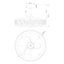 Cargar imagen en el visor de la galería, 26&quot; Modern DC Motor Downrod Mount Reversible Crystal Ceiling Fan with Lighting and Remote Control
