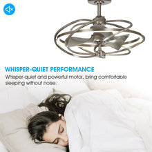 Cargar imagen en el visor de la galería, 27&quot; Bucholz Industrial DC Motor Brushed Nickel Downrod Mount Reversible Ceiling Fan with Lighting and Remote Control
