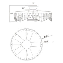 Cargar imagen en el visor de la galería, 27&quot; Modern Brush Nickel Flush Mount Reversible Ceiling Fan with Lighting and Remote Control
