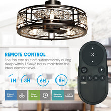 Load image into Gallery viewer, 27&quot; Wright Modern DC Motor Downrod Mount Reversible Crystal Ceiling Fan with Lighting and Remote Control
