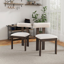 Load image into Gallery viewer, (1 Table with 4 Chairs)Wooden Dining Table Set, Modern Round MDF Kitchen Table and Boucle Upholstered Dining Chairs for Dining Room, Kitchen, Saving Space, Brown

