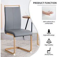 Load image into Gallery viewer, White stone burning tabletop with rubber wooden legs, foldable computer desk, foldable office desk, Modern PU leather high back cushion side chair with wood grain metal legs.
