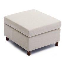 Carregar imagem no visualizador da galeria, 2 Seat Module Sectional Sofa Couch With 1 Ottoman for living room,Seat Cushion and Back Cushion Non-Removable and Non-Washable,Cream
