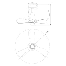 Cargar imagen en el visor de la galería, 28&quot; Kwang Farmhouse DC Motor Downrod Mount Reversible Ceiling Fan with LED Lighting and Remote Control
