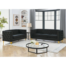 Carregar imagem no visualizador da galeria, 3-seater + 2-seater Combination sofa.BLACK VELVET
