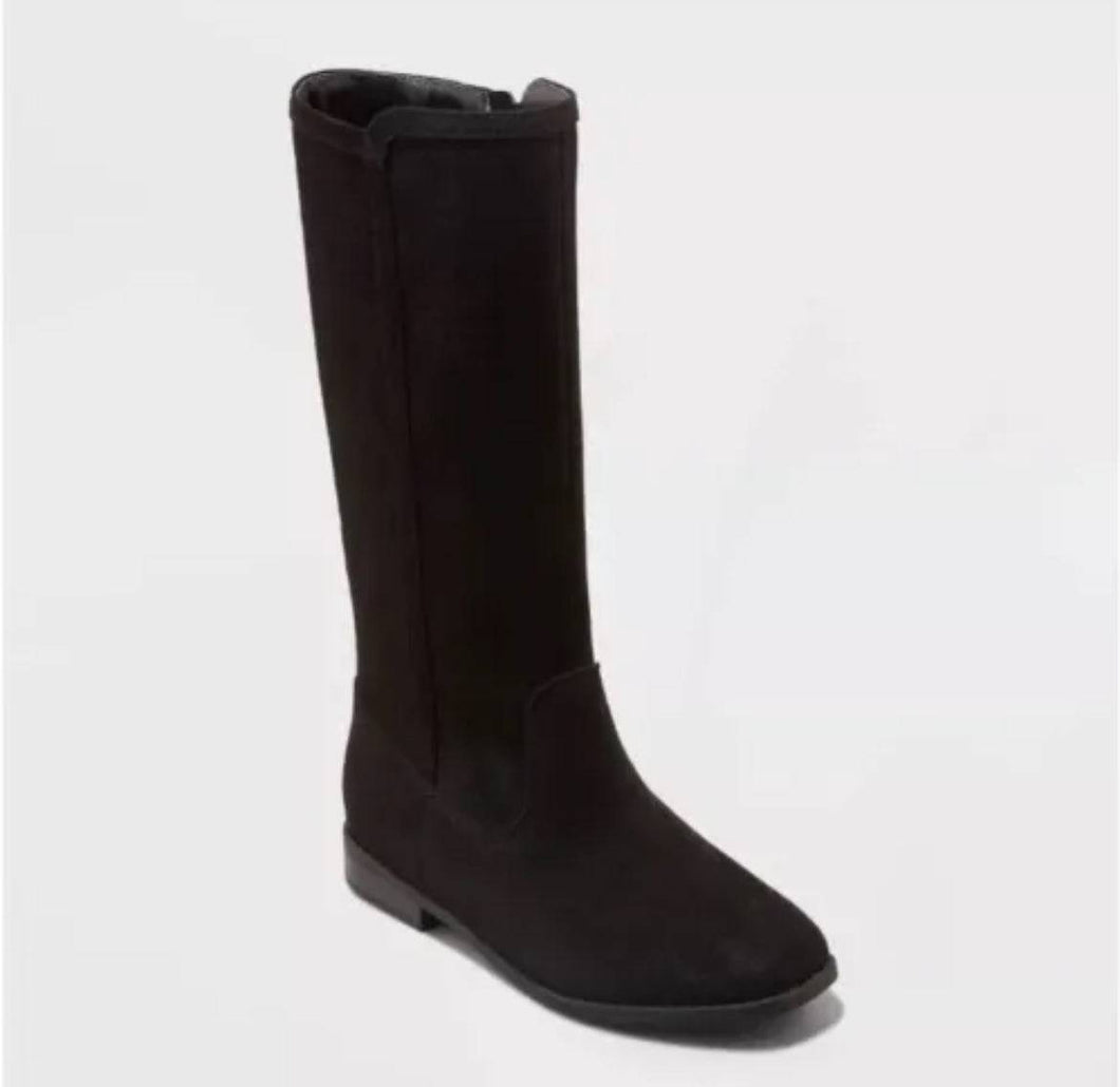 Cat & Jack Mylah Black Tall Kids Boots New Black Boots