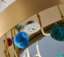 Carregar imagem no visualizador da galeria, MIRODEMI® Gold Round Colorful Crystal Chandelier for Living room, Kitchen
