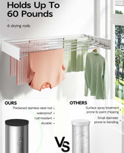 Cargar imagen en el visor de la galería, Vikaqi Wall Mounted Clothes Drying Rack 40 inches, Foldable Wall Mount Laundry Drying Rack Folding Indoor, Drying Rack Clothing Collapsible, Towel Dry
