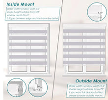 Load image into Gallery viewer, SUNFREE Zebra Blinds Dual Roller Shades for Windows, Zebra Shade Light Control Window Treatments with Valance Cover, 38&quot; W x 72&quot; H, Light Greyz
