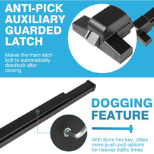 Load image into Gallery viewer, IRONWALLS Door Push Bar Panic Exit Device Aluminum with Handle Lever, Black 32&quot; Commercial Push Panic Bars for Emergency Exit Doors, Heavy Duty Panic
