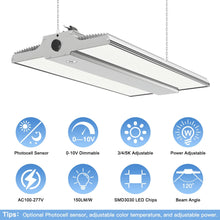 Cargar imagen en el visor de la galería, Premium 1.6ft LED Linear High Bay Light - (240W/192W/144W) Selective Wattage and CCT (3000K/4000K/5000K) - 36,000 Lumens
