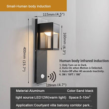 Load image into Gallery viewer, MIRODEMI® Black/Bronze Outdoor Waterproof LED Aluminum Wall Light With Motion Sensor | S2024S
