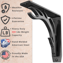 Load image into Gallery viewer, Elk Lodge Heavy Duty Steel Brackets for Shelving
