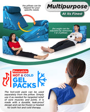 Load image into Gallery viewer, LX11 5pcs Orthopedic Bed Wedge Pillow System, with Hot Cold Pack Blue
