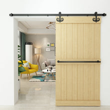 Load image into Gallery viewer, Non-Bypass Sliding Barn Door Hardware Kit - Mustache Design Roller
