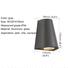 Cargar imagen en el visor de la galería, MIRODEMI® Black/Gray Outdoor Aluminum Waterproof LED Wall Lamps For Garden, porch
