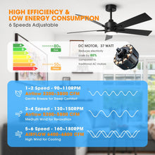 Load image into Gallery viewer, 48&quot; DC Motor 5 Blades Modern Downrod Mount Ceiling Fan
