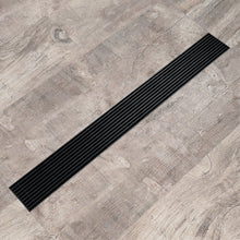 Load image into Gallery viewer, Matte Black  Linear shower drain stainless steel material 24 inch or 35.4 inch with grid cover with hair strainer and adjustment feet

