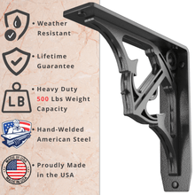 Cargar imagen en el visor de la galería, Folly Beach Heavy Duty Steel Brackets for Shelving
