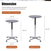 Load image into Gallery viewer, Movable Adjustable Bar Table Pub Table 360 Swivel Counter Bar Height Aluminum Star Base Movable for Stand Desk Bistro Table Dining Room Home Kitchen Table
