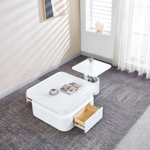 Load image into Gallery viewer, 2 Pieces White MDF Square Coffee Table Set for Living Room, Bedroom
