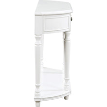Load image into Gallery viewer, Retro Circular Curved Design Console Table with Open Style Shelf Solid Wooden Frame and Legs Two Top Drawers (White

