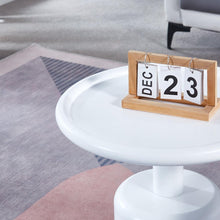 Cargar imagen en el visor de la galería, 2 Pieces White MDF Round Coffee Table Set for Living Room, Bedroom
