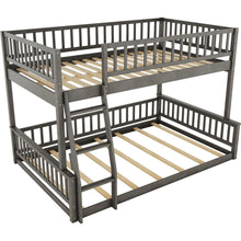 Carregar imagem no visualizador da galeria, Full XL over Queen Bunk Bed with Ladder and Guardrails, Gray
