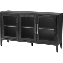 Load image into Gallery viewer, Wood Storage Cabinet with Three tempered glass doors and Adjustable Shelf,Suitable for living room, study and entrance
