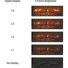 Carregar imagem no visualizador da galeria, 26 inch electric fireplace insert, ultra thin heater with log set &amp; realistic flame, remote control with timer, overheating protection
