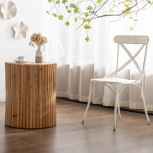 Carregar imagem no visualizador da galeria, Retro Fashion Style Cylindrical MDF Coffee Table with Vertical Texture Relief Design, Suitable for Living Room, Office and Dining Room
