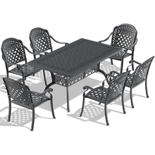 Carregar imagem no visualizador da galeria, (Cushions In Random Colors)7-Piece Set Of Cast Aluminum Patio Furniture With Cushions
