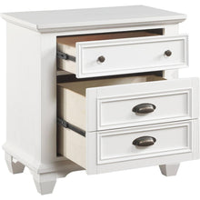 Cargar imagen en el visor de la galería, White Finish Two Drawers Nightstand 1pc Traditional Framing Wooden Bedroom Furniture
