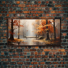 Carregar imagem no visualizador da galeria, Beautiful Fall Centerpiece Landscape Painting Framed Canvas Print, Fall Decor, Thanksgiving Decor, Autumn Decor, Home Decor Fall Decorations
