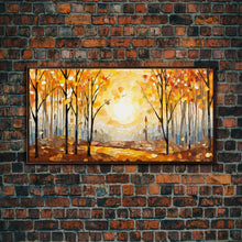 Carregar imagem no visualizador da galeria, Beautiful Fall Decor Framed Canvas Print, Autumn Decor, Fall Wall Art, Above Mantle Wall Art, Art For Mantle Wall Art
