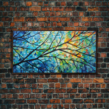 Carregar imagem no visualizador da galeria, Beautiful Impasto Style Tree Branch&amp; Leaves Canvas Print, Framed Wall Art, Above Sofa Art, Air BNB Decor, Framed Wall Decor, Centerpiece Art
