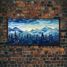 Carregar imagem no visualizador da galeria, Abstract Wall Art, Winter Wall Art, Mosaic Wall Art, Nature Art Print, Canvas Print, Wall Hanging, Landscape Art, Camper Wall Decor
