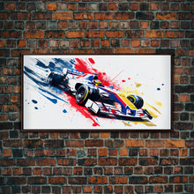Carregar imagem no visualizador da galeria, Formula 1 Race Car Graffiti Art, Framed Canvas Print, Wall Art, Mancave Art, F1 Splatter Art
