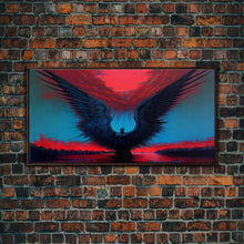 Load image into Gallery viewer, Angel Gabriel, Angelic Art, Gothic Angel Framed canvas print, cool colorful wall decor
