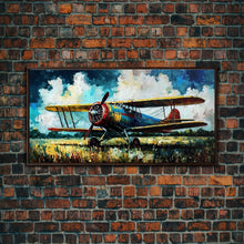 Carregar imagem no visualizador da galeria, Aeroplane Art, Antique Airplane Painting Canvas Print, Framed Canvas Art, Above Sofa Art, Gift for RC Plane Pilot, Retro Plane Art
