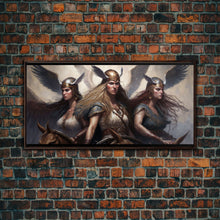 Load image into Gallery viewer, The Valkyries, Norse Mythology, Framed Canvas Print, Norse Fantasy Art
