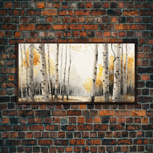 Carregar imagem no visualizador da galeria, Canvas Print Of Abstract Birch Oil Painting, Large Original Art, Fall Birch Forest ,Contemporary Living Room Wall Art Decor
