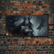 Load image into Gallery viewer, Hel, Goddess of Death, Framed Canvas Print, Norse Mythology Fantasy Art, Framed Canvas Print

