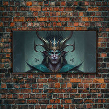 Carregar imagem no visualizador da galeria, Aesthetic Loki the Trickster God, Norse Mythology, Framed Canvas Print, Extra Large Art, Fantasy Decor, Pastel Aesthetic Art

