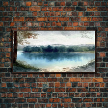 Load image into Gallery viewer, Blue Lake Art | Framed Canvas Print | Blue Lake Painting | Lake House Decor | Guest Room Landscape Painting | Wallowa Lake Painting
